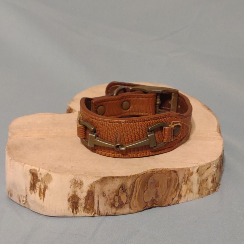 Bond & Co Leather and *Brass* Snaffle bit bracelet